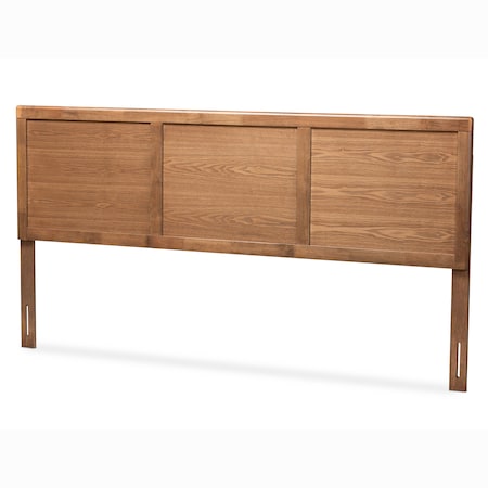 Baxton Studio Raya Mid-Century Walnut Brown Finished Wood King Size Headboard 156-9421